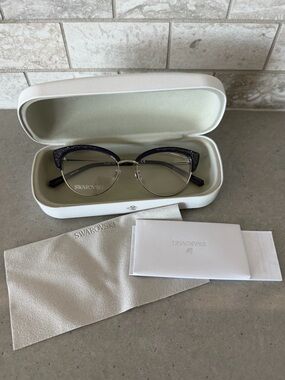 NEW Swarovski Women's Cat-Eye Crystal Accent Glasses - purple
